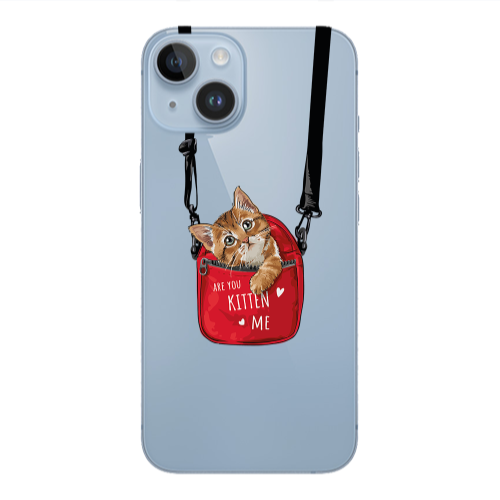 Apple iPhone 14  Are you kitten Transparent Silicone TPU Θήκη