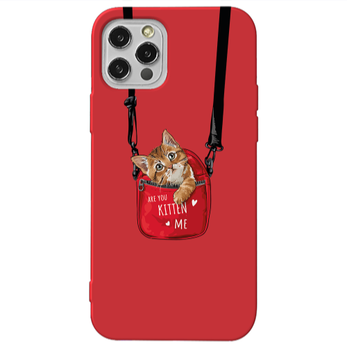 Apple iPhone 13 Pro Are you kitten Red Colored Silicone TPU Θήκη