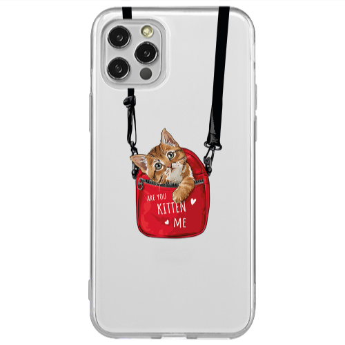 Apple iPhone 12 Pro Are you kitten Transparent Silicone TPU Θήκη