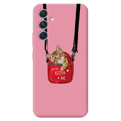 Samsung A54 Are you kitten Pink Colored Silicone TPU Θήκη