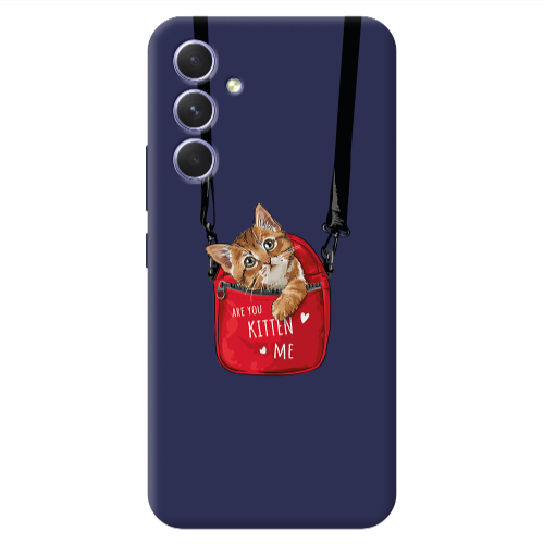 Samsung A54 Are you kitten Dark blue Colored Silicone TPU Θήκη