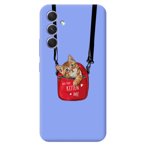 Samsung A54 Are you kitten Light Purple Colored Silicone TPU Θήκη