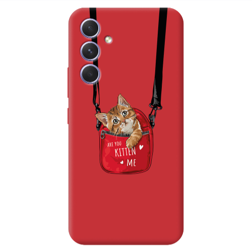Samsung A54 Are you kitten Red Colored Silicone TPU Θήκη