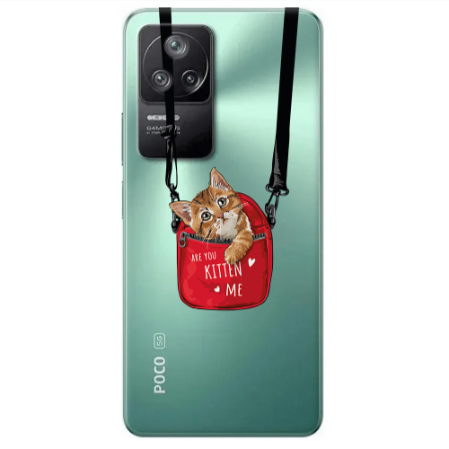 Xiaomi Poco F4 Are you kitten Transparent Silicone TPU Θήκη