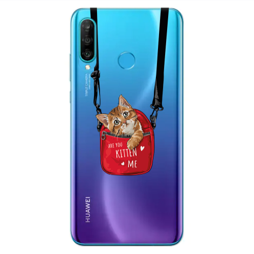 Huawei P30 Lite Are you kitten Transparent Silicone TPU Θήκη