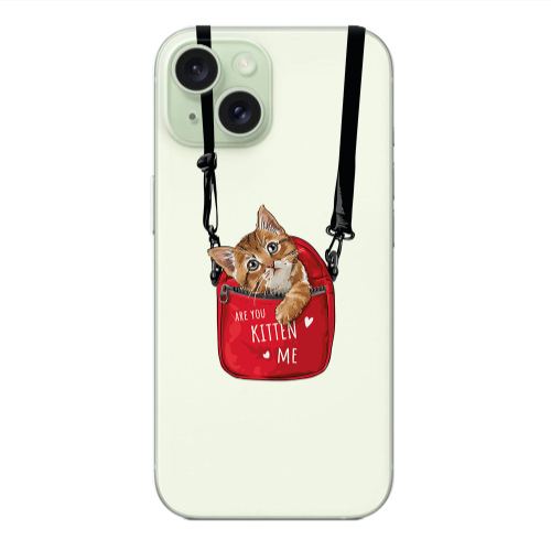 Apple iPhone 15 Are you kitten Transparent Silicone TPU Θήκη