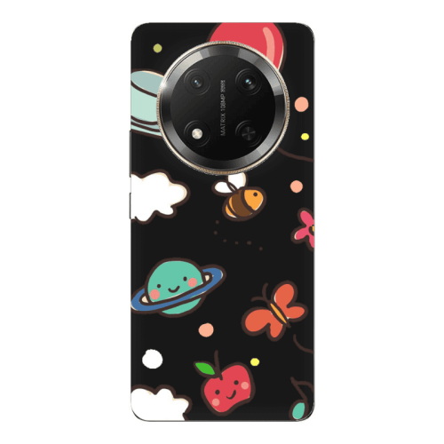 Honor Magic 7 Lite cute little ones Black Colored Silicone TPU Θήκη