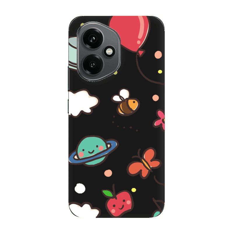 Honor Magic 400 cute little ones Black Colored Silicone TPU Θήκη