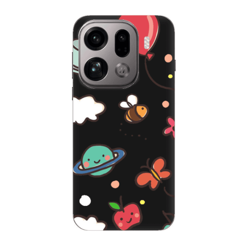 Oppo Find X9 Pro cute little ones Black Colored Silicone TPU Θήκη