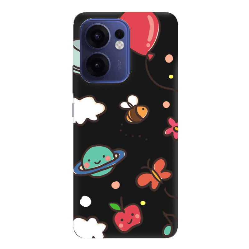 Oppo Reno13 FS cute little ones Black Colored Silicone TPU Θήκη