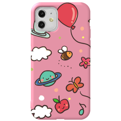 Apple iPhone 11  cute little ones Pink Colored Silicone TPU Θήκη