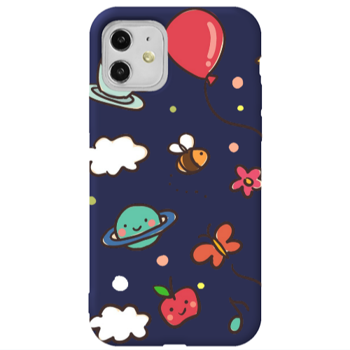 Apple iPhone 11  cute little ones Dark blue Colored Silicone TPU Θήκη