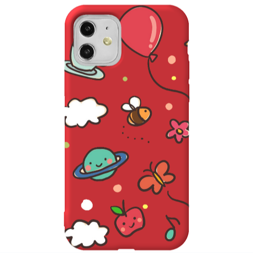 Apple iPhone 11  cute little ones Red Colored Silicone TPU Θήκη