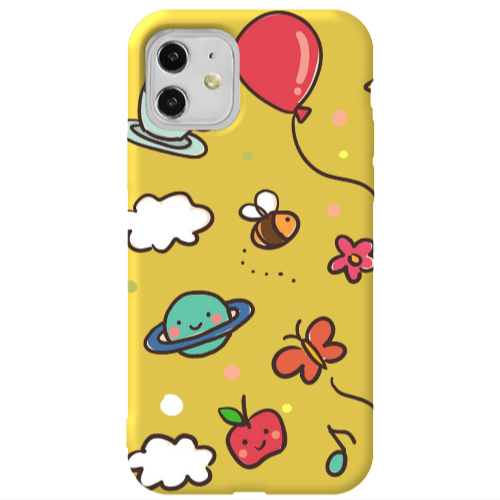 Apple iPhone 11  cute little ones Yellow Colored Silicone TPU Θήκη
