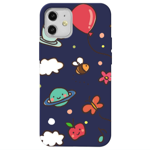 Apple iPhone 12 cute little ones Dark blue Colored Silicone TPU Θήκη