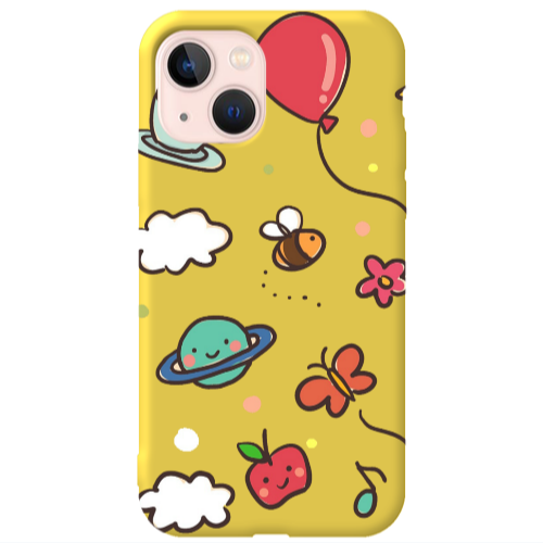 Apple iPhone 13 cute little ones Yellow Colored Silicone TPU Θήκη