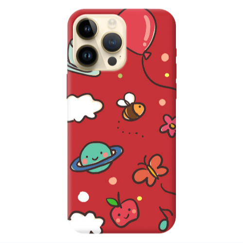 Apple iPhone 13 Pro Max cute little ones Red Colored Silicone TPU Θήκη