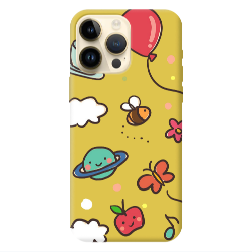 Apple iPhone 13 Pro Max cute little ones Yellow Colored Silicone TPU Θήκη