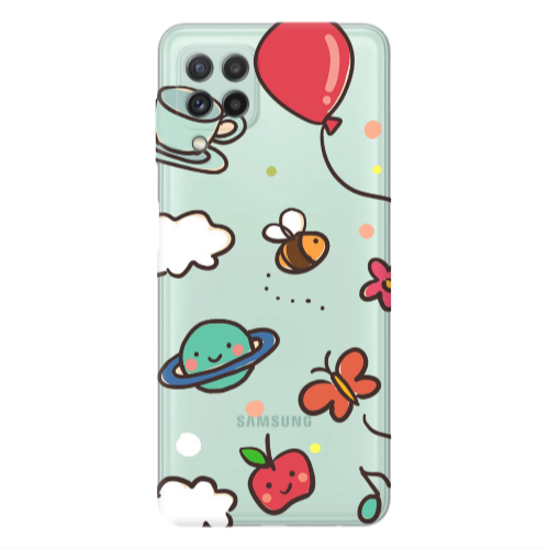 Samsung A22 4G cute little ones Transparent Silicone TPU Θήκη