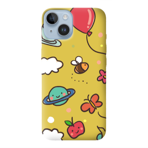 Apple iPhone 14 Plus cute little ones Yellow Colored Silicone TPU Θήκη