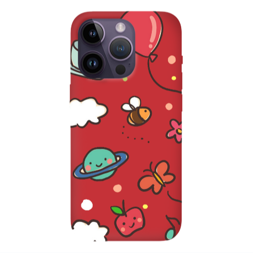 Apple iPhone 14 Pro  cute little ones Red Colored Silicone TPU Θήκη