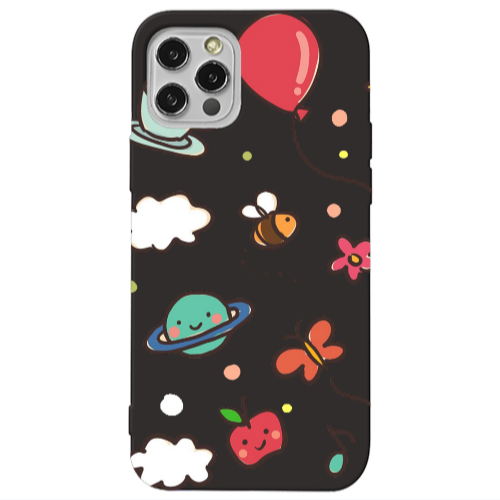 Apple iPhone 13 Pro cute little ones Black Colored Silicone TPU Θήκη