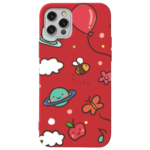 Apple iPhone 13 Pro cute little ones Red Colored Silicone TPU Θήκη