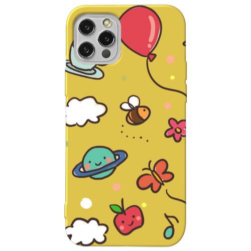 Apple iPhone 13 Pro cute little ones Yellow Colored Silicone TPU Θήκη