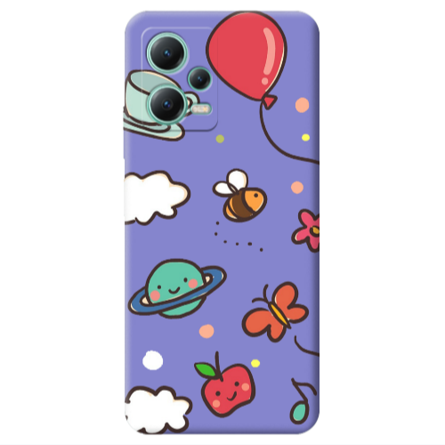 Xiaomi Redmi Note 12 Pro 5G cute little ones Purple Colored Silicone TPU Θήκη