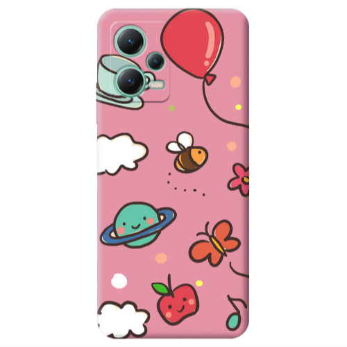 Xiaomi Redmi Note 12 Pro 5G cute little ones Pink Colored Silicone TPU Θήκη