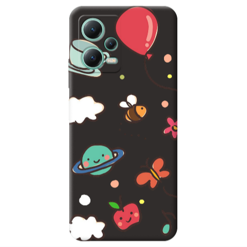 Xiaomi Redmi Note 12 Pro 5G cute little ones Black Colored Silicone TPU Θήκη