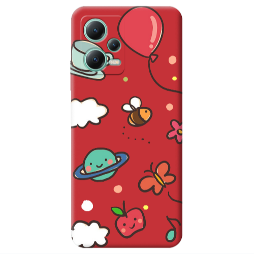 Xiaomi Redmi Note 12 Pro 5G cute little ones Red Colored Silicone TPU Θήκη