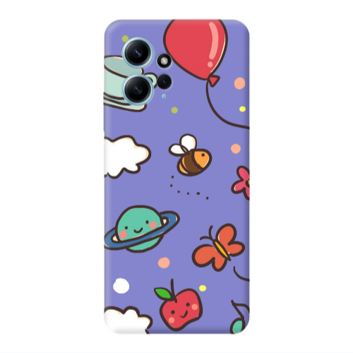 Xiaomi Redmi Note 12 4G cute little ones Purple Colored Silicone TPU Θήκη