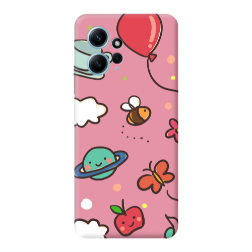 Xiaomi Redmi Note 12 4G cute little ones Pink Colored Silicone TPU Θήκη