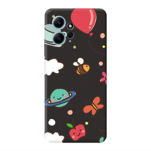 Xiaomi Redmi Note 12 4G cute little ones Black Colored Silicone TPU Θήκη