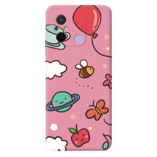 Xiaomi Redmi 12C cute little ones Pink Colored Silicone TPU Θήκη