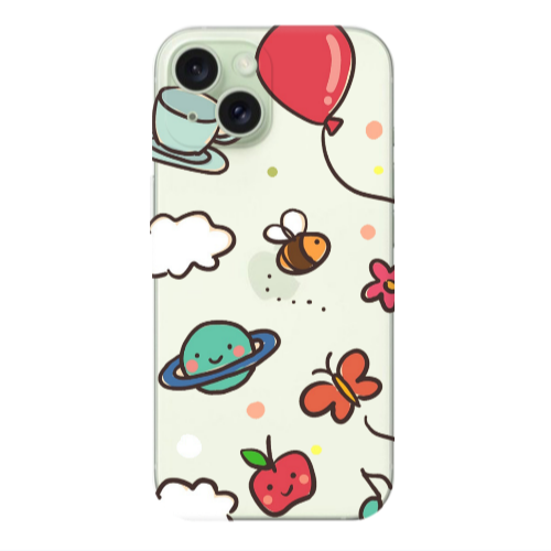 Apple iPhone 15 Plus cute little ones Transparent Silicone TPU Θήκη