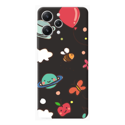Xiaomi Redmi 12 cute little ones Black Colored Silicone TPU Θήκη