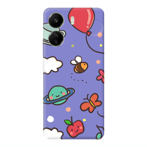 Xiaomi Redmi 13C cute little ones Purple Colored Silicone TPU Θήκη