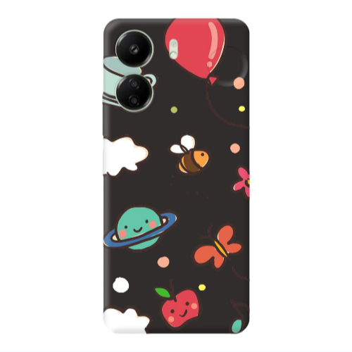 Xiaomi Redmi 13C cute little ones Black Colored Silicone TPU Θήκη