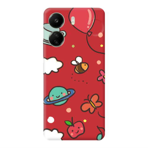 Xiaomi Redmi 13C cute little ones Red Colored Silicone TPU Θήκη
