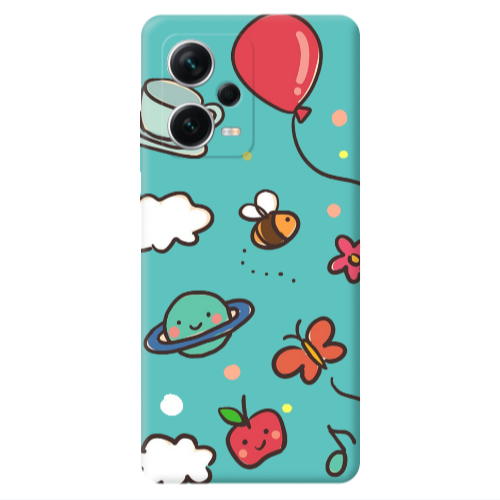 Xiaomi Poco X5 cute little ones Turquoise Colored Silicone TPU Θήκη