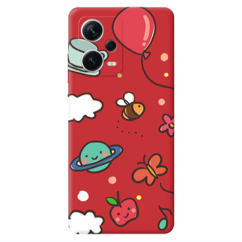 Xiaomi Poco X5 cute little ones Red Colored Silicone TPU Θήκη