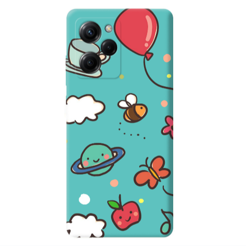 Xiaomi Poco X5 Pro cute little ones Turquoise Colored Silicone TPU Θήκη