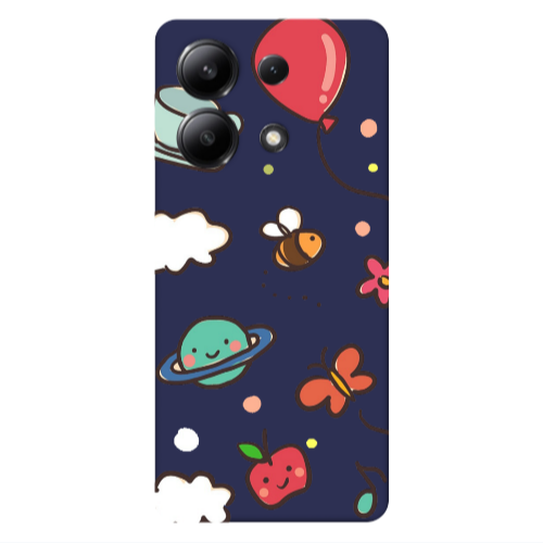 Xiaomi Redmi Note 13 4G cute little ones Dark blue Colored Silicone TPU Θήκη