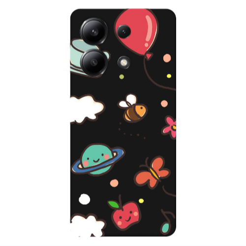 Xiaomi Redmi Note 13 4G cute little ones Black Colored Silicone TPU Θήκη