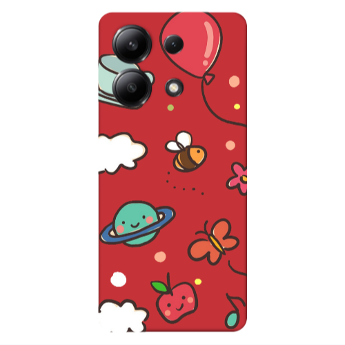 Xiaomi Redmi Note 13 4G cute little ones Red Colored Silicone TPU Θήκη