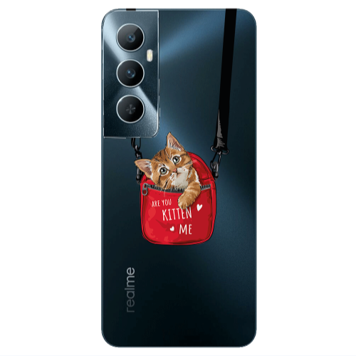 Realme C65 Kitten Me Transparent Silicone TPU Θήκη
