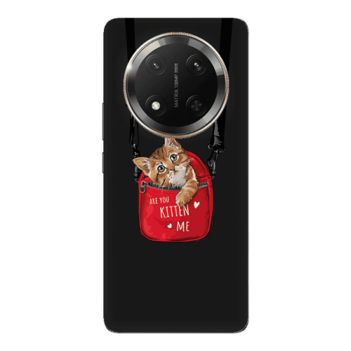 Honor Magic 7 Lite Kitten Me Black Colored Silicone TPU Θήκη