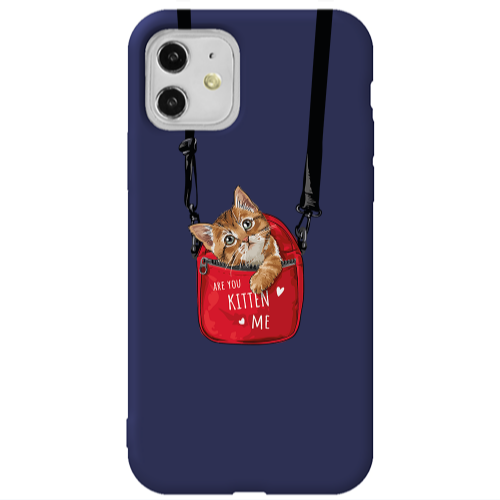 Apple iPhone 11  Kitten Me Dark blue Colored Silicone TPU Θήκη